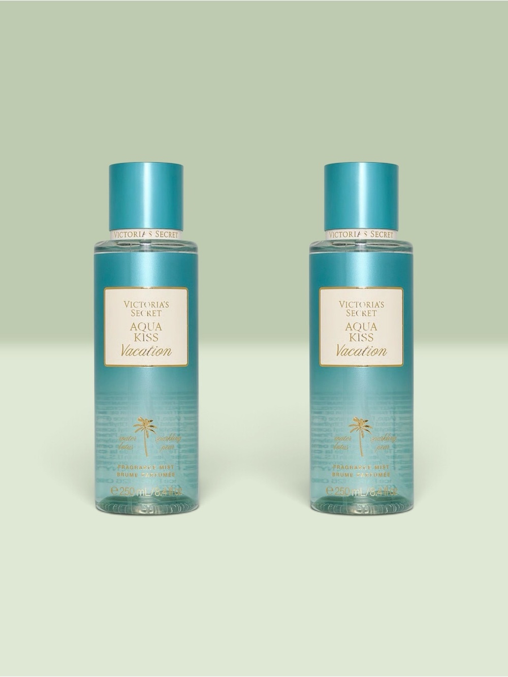 Victoria's Secret AQUA KISS VACATION Fragrance Mist ~ 8.4 fl.oz. ( Lot of 2 )